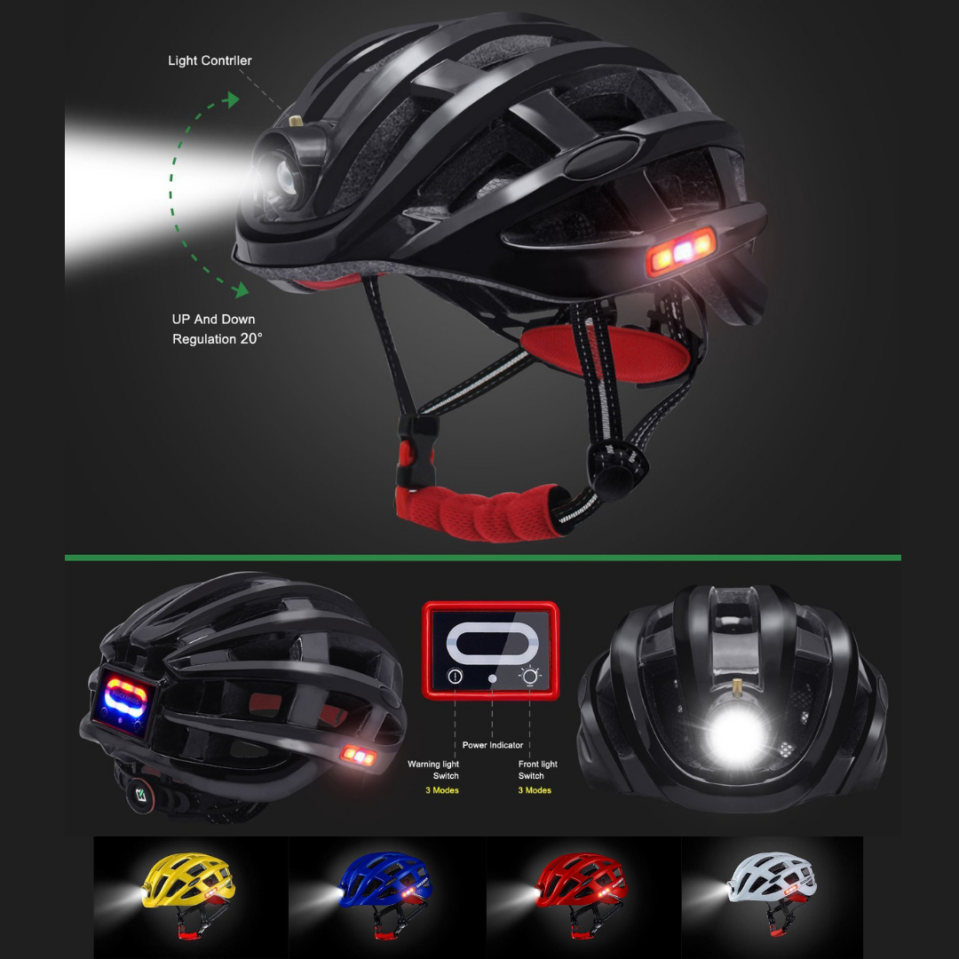 Bicycle helmet with LED light